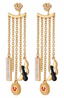 True Religion Logo Chain Drop Earrings