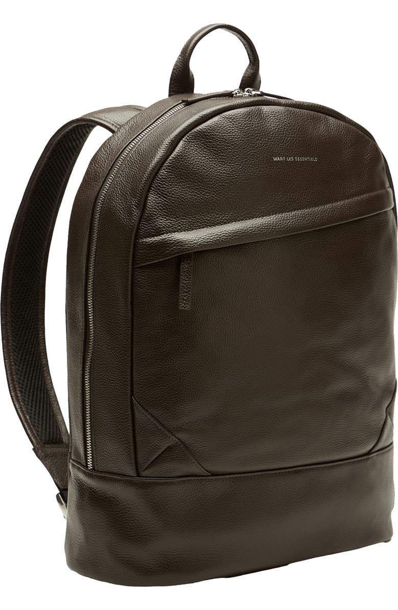 Want Les Essentiels Kastrup Pebble-Grained Leather Backpack, Alternate, color, Dark Brown