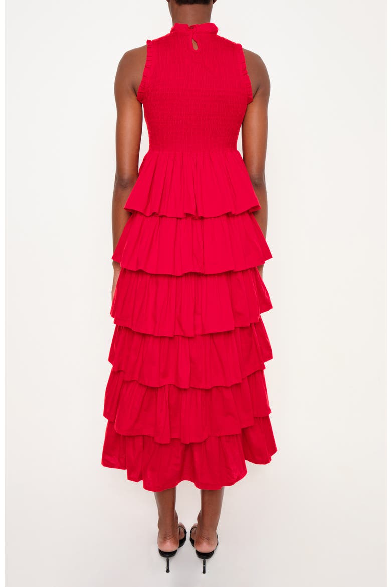 The Reign Smocked Tiered Ruffle Maxi Dress, Alternate, color, RED 09