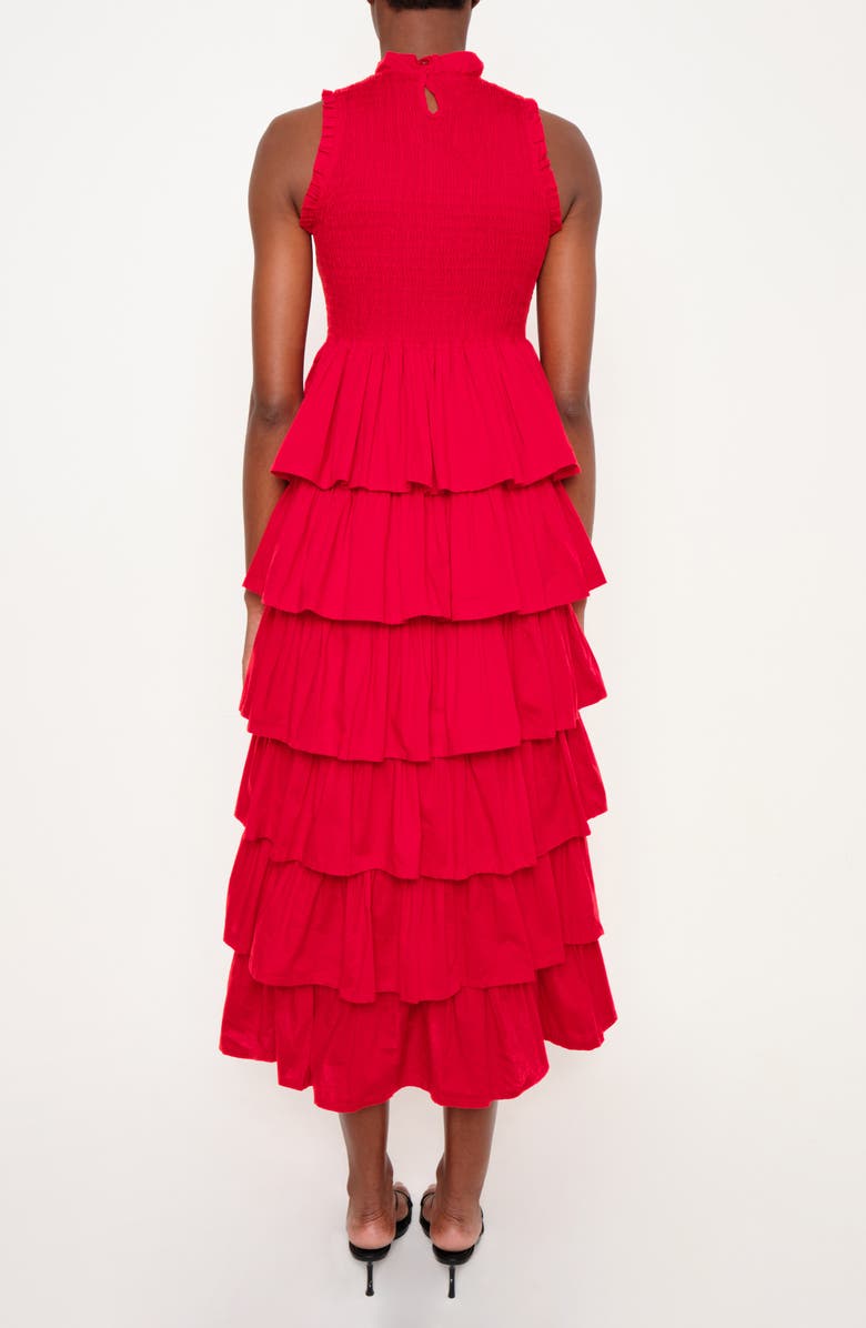 The Lulo Project The Reign Smocked Tiered Ruffle Maxi Dress, Alternate, color, Red 09