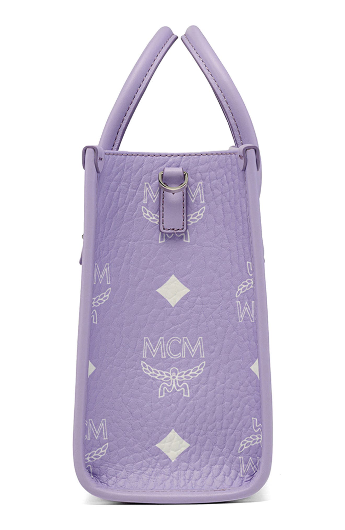MCM Small Munchen Visetos Coated Canvas Tote, Alternate, color, 