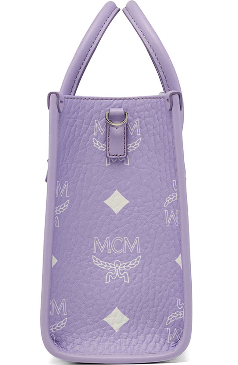 MCM Small Munchen Visetos Coated Canvas Tote, Alternate, color,