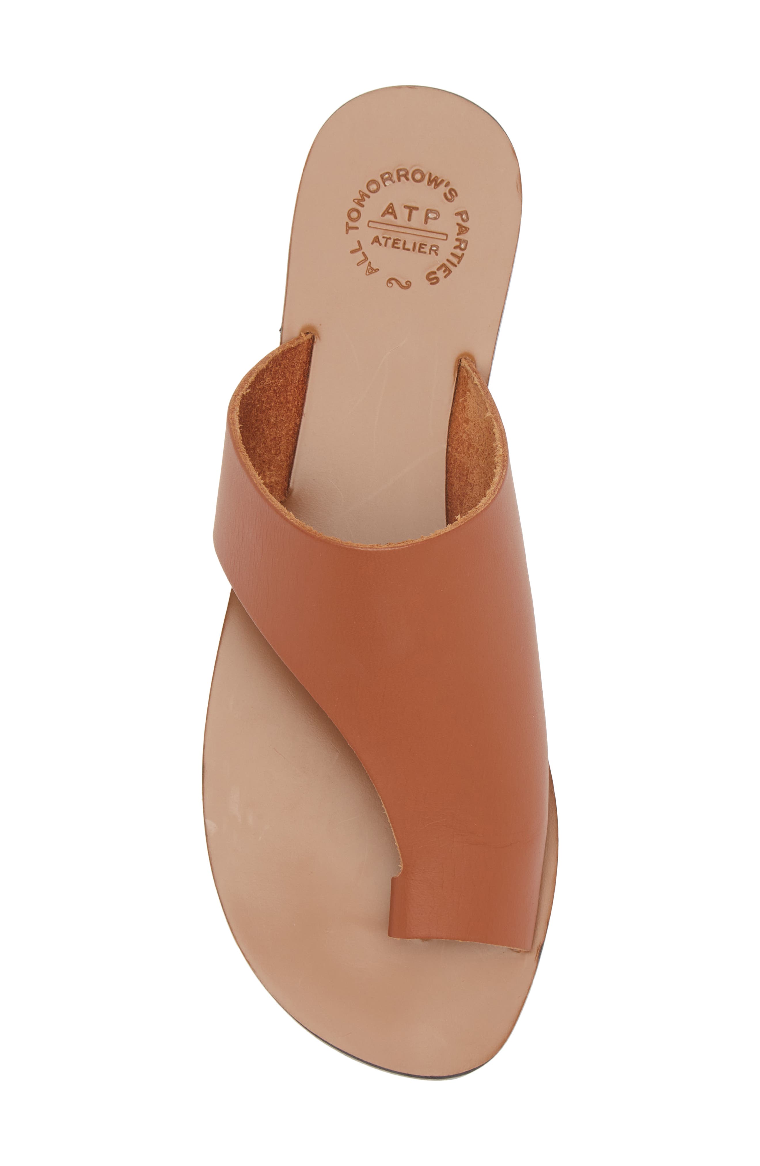 ATP ATELIER Rosa Slide Sandal, Alternate, color, Brandy Vacchetta