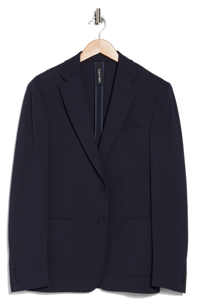 Calvin Klein Navy Solid Notch Lapel Sport Coat, Alternate, color, 