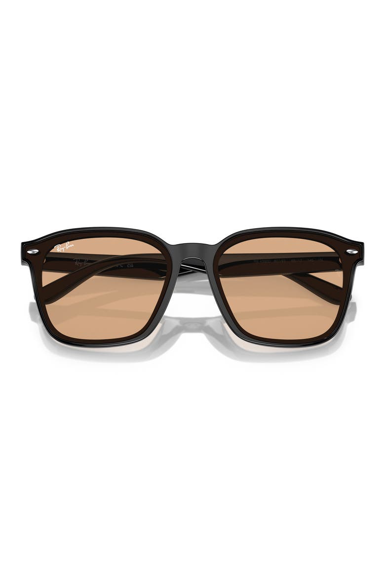 66mm Square Sunglasses, Alternate, color, BLACK / BROWN