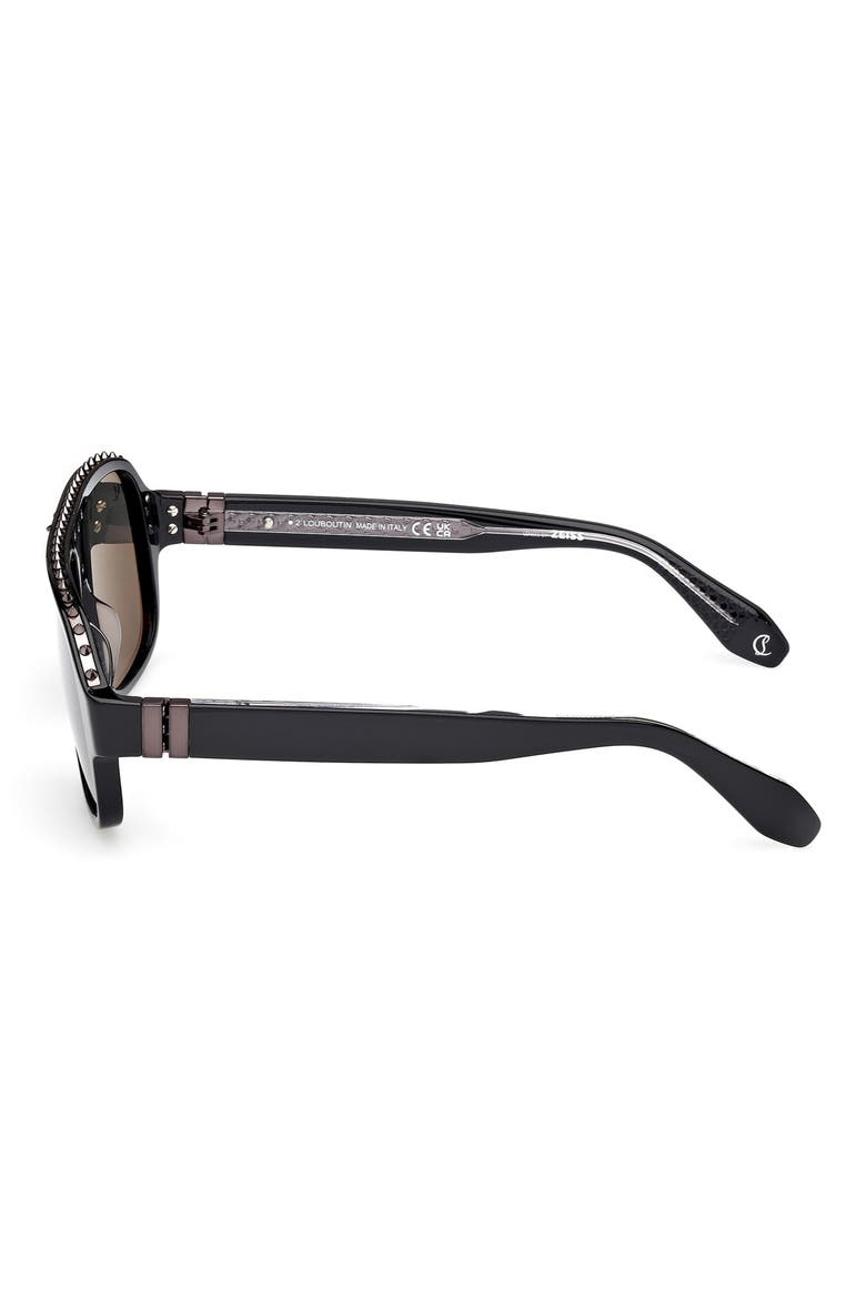 Roller 57mm Navigator Sunglasses, Alternate, color, SHINY BLACK / SHINY GUNMETAL / ZEISS SMOKE LENS