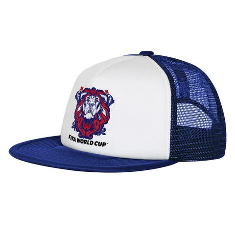 Men's Outerstuff  White/Royal England National Team Defender Adjustable Trucker Hat