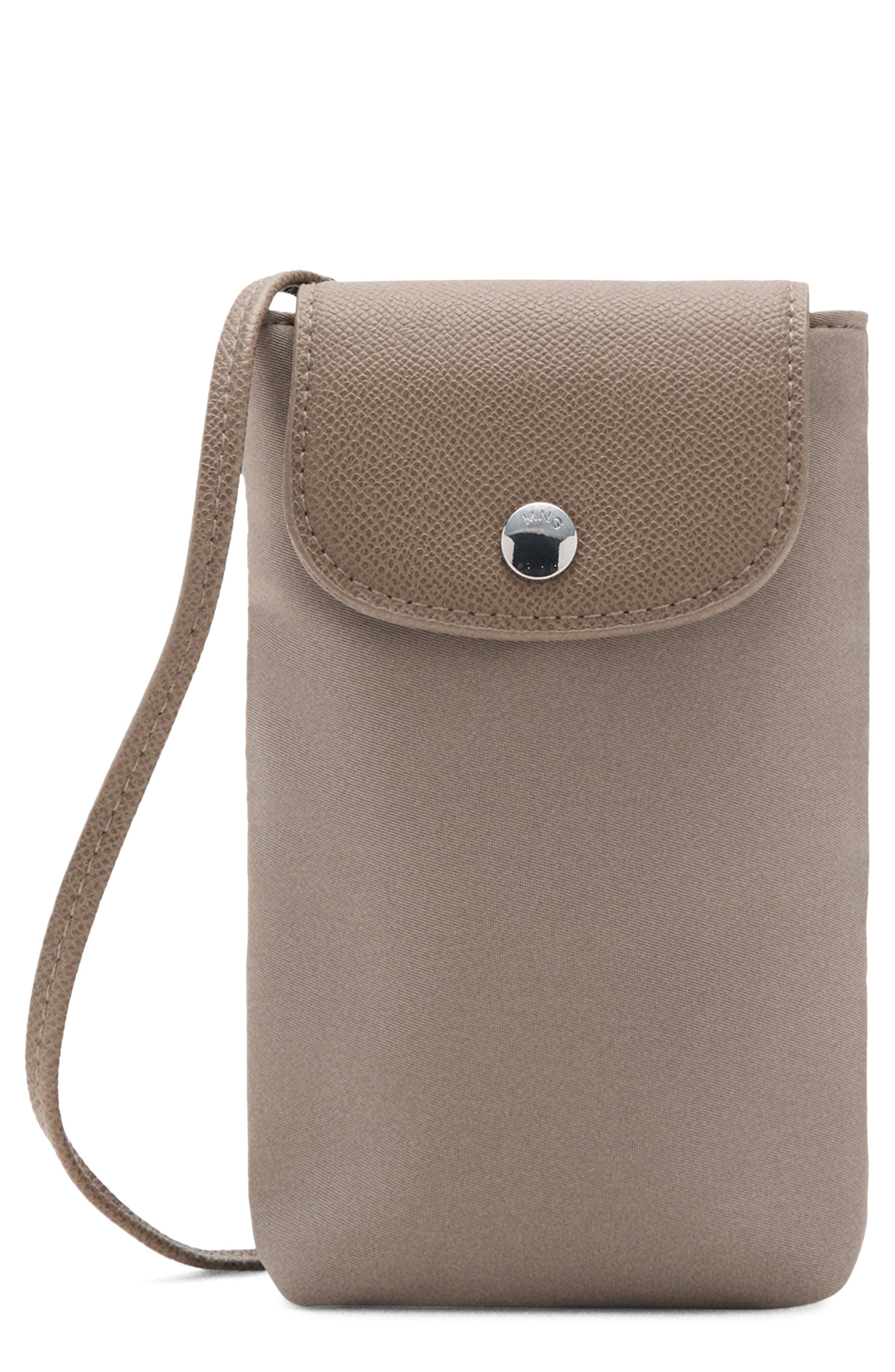 MANGO Nylon Phone Crossbody Bag, Main, color, 