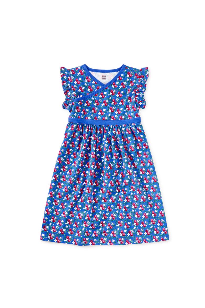 Wrap Neck Dress, Main, color, Flamenco Fan Rose