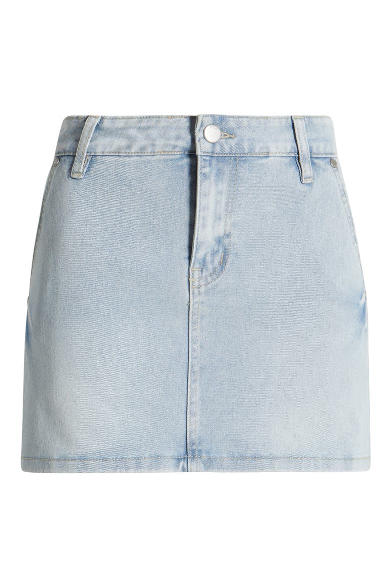 Elle Easy Stretch Denim Miniskirt, Alternate, color, FADED BLUE