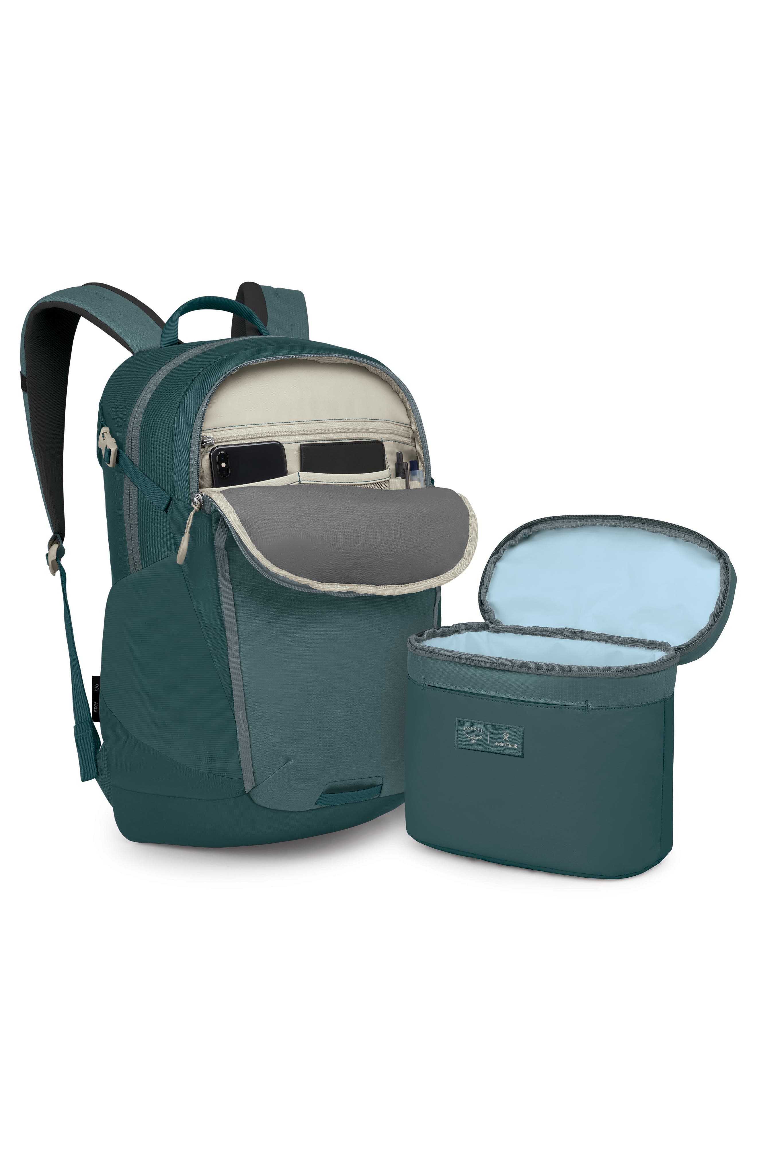 Axis x Hydro Flask Backpack & Insulated Lunch Bag Bundle, Alternate, color, CASCADE BLUE