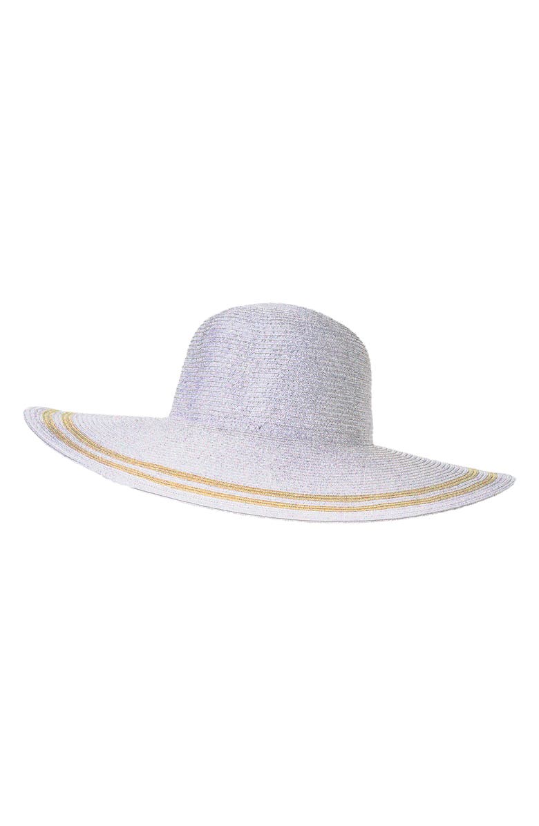 Lauren Ralph Lauren Packable Stripe Sun Hat, Alternate, color, Cream/ Yellow