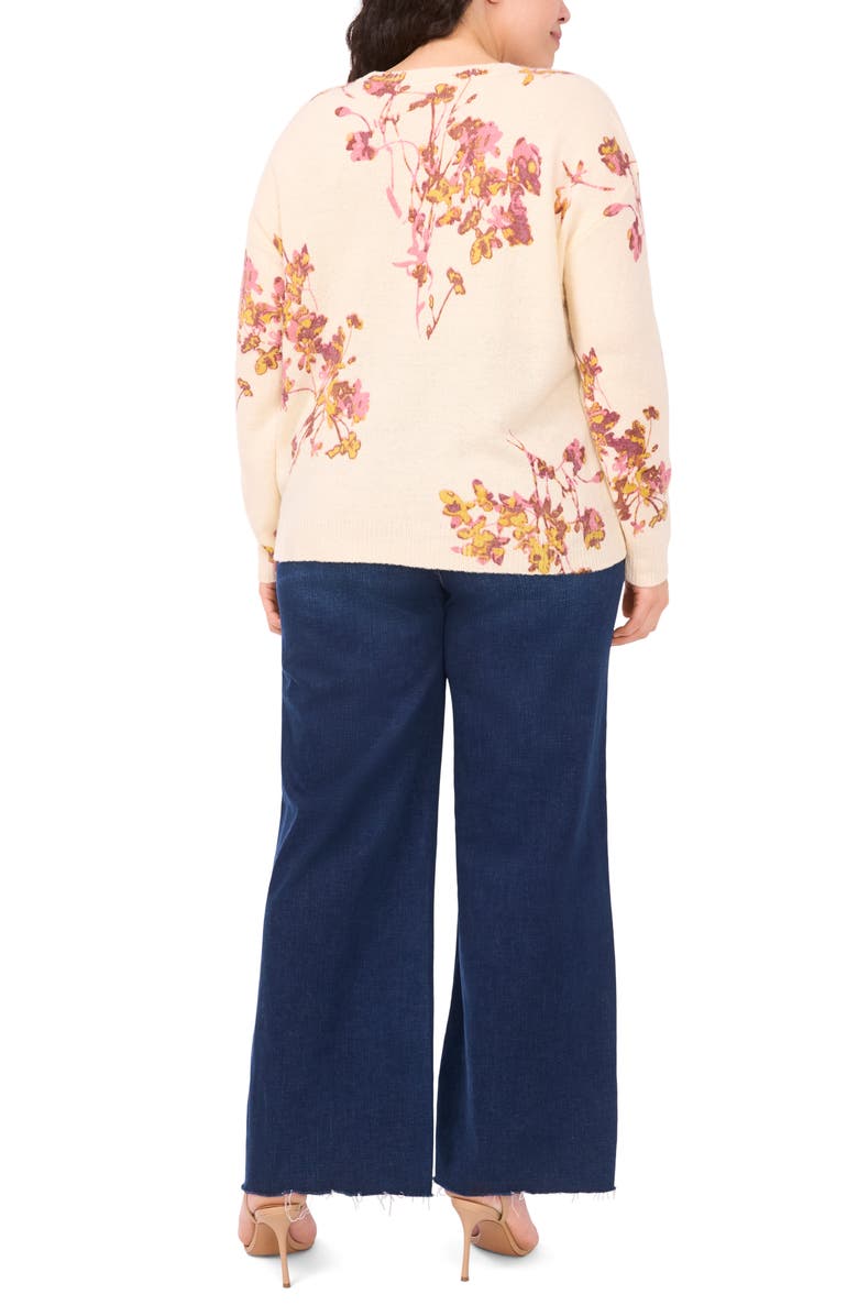 Vince Camuto Electric Bouquet Sweater, Alternate, color, Birch