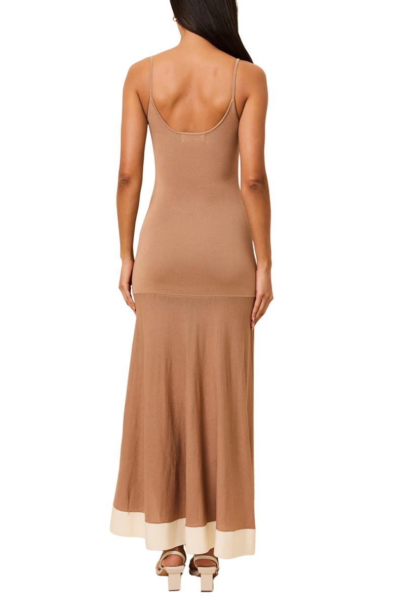 Solid & Striped The Tess Contrast Border Sweater Dress, Alternate, color, Camel