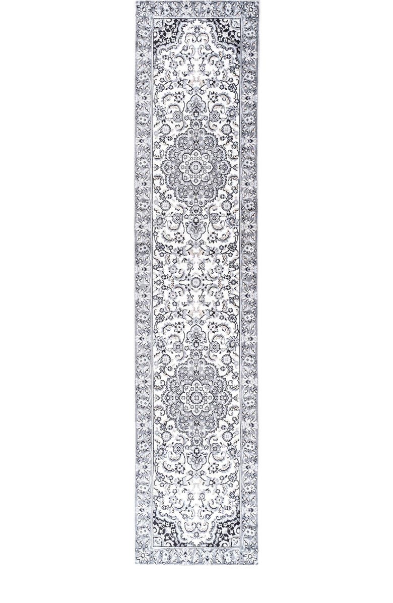 JONATHAN Y Palmette Modern Persian Floral Area Rug, Main, color, Gray/Cream