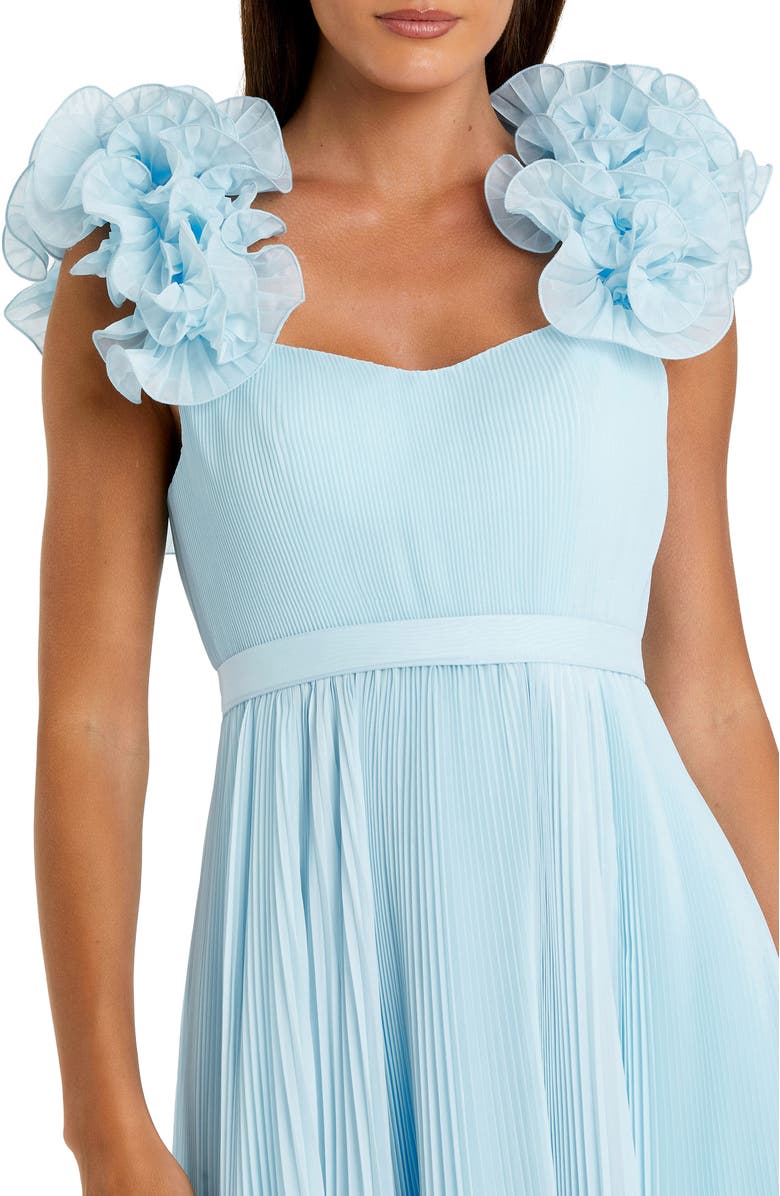 Mac Duggal Ruffle Strap Pleated Organza Gown, Alternate, color, Powder Blue