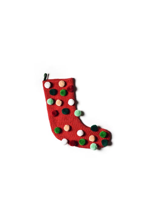Red Pom Pom Stocking