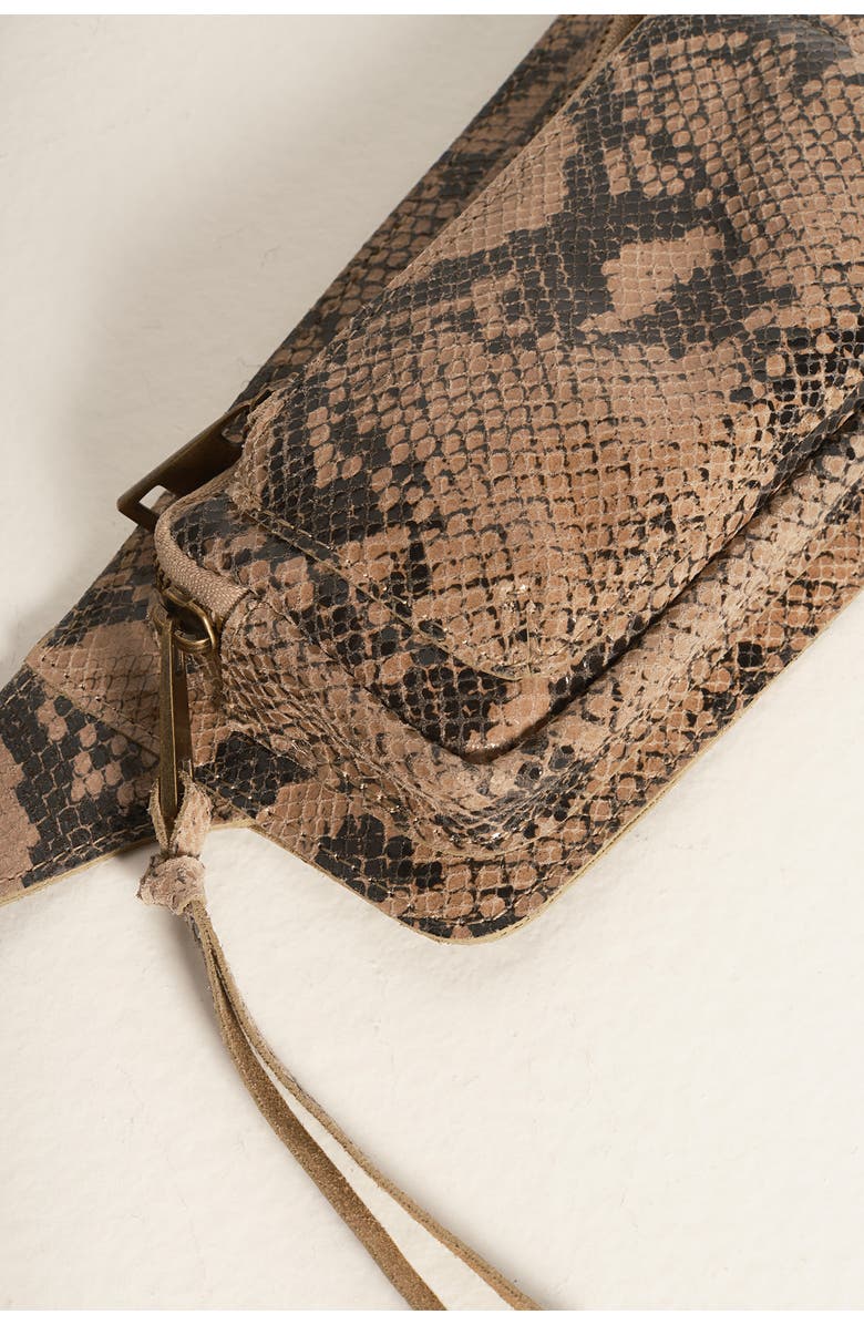 Free People Avalon Leather Sling Bag, Alternate, color, Snake Print Tan