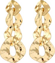 Panacea Hammered Link Linear Earrings