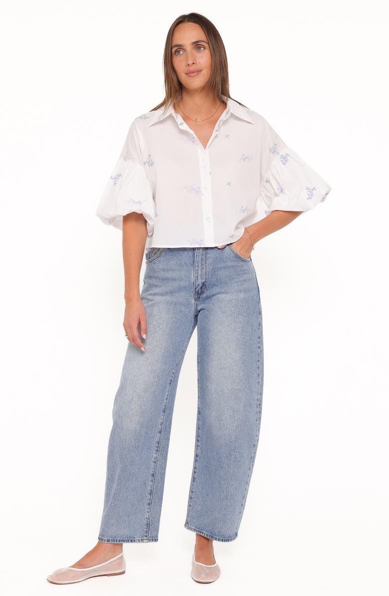 Petal & Pup Luneth Embroidered Puff Sleeve Shirt, Alternate, color, White