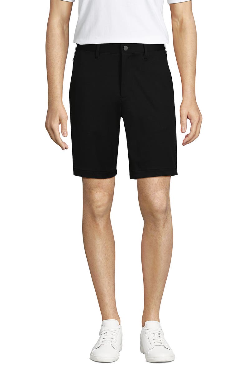 Lands' End Traditional Fit 9" Flex Performance Golf Shorts, Alternate, color, Black