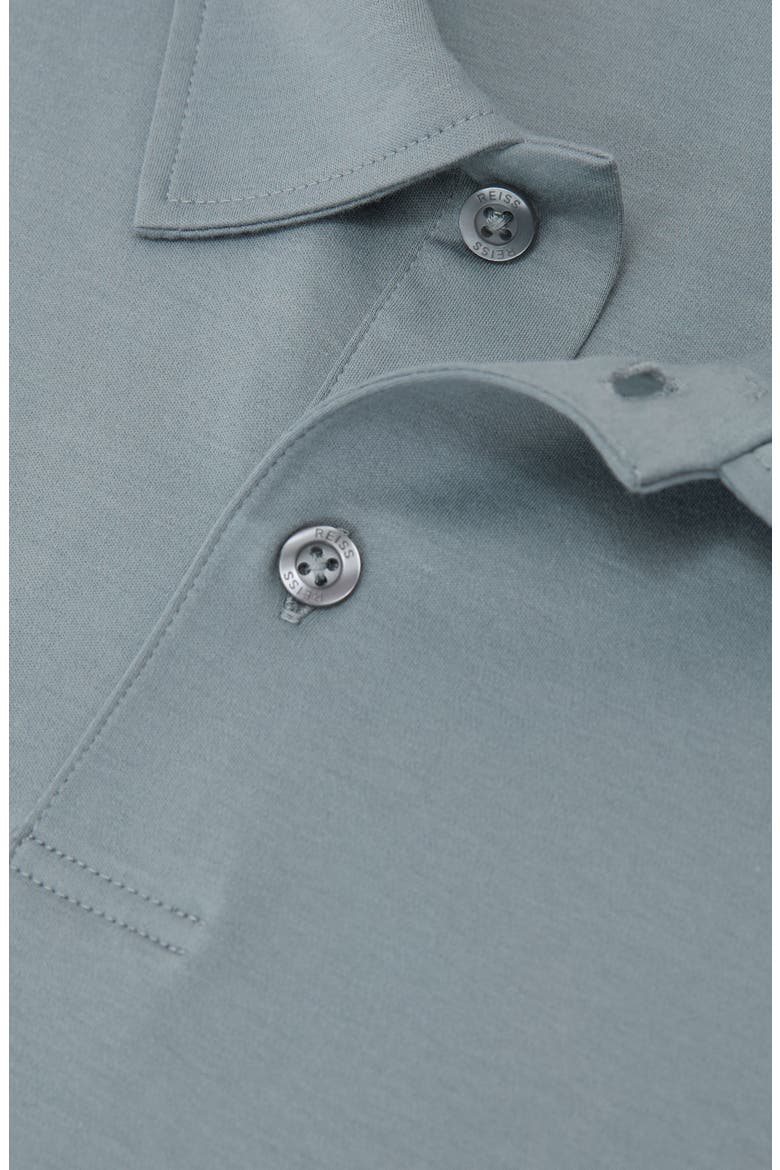 Earl Solid Cotton Polo, Alternate, color, STEEL BLUE