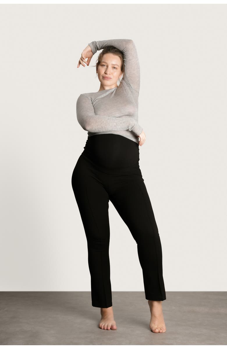 Nom Maternity London Maternity Tailored Over-the-Belly Pants, Alternate, color, Black