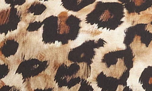 Karen Kane Plus Long Sleeve Printed Crossover Side Shirred Top In Brown