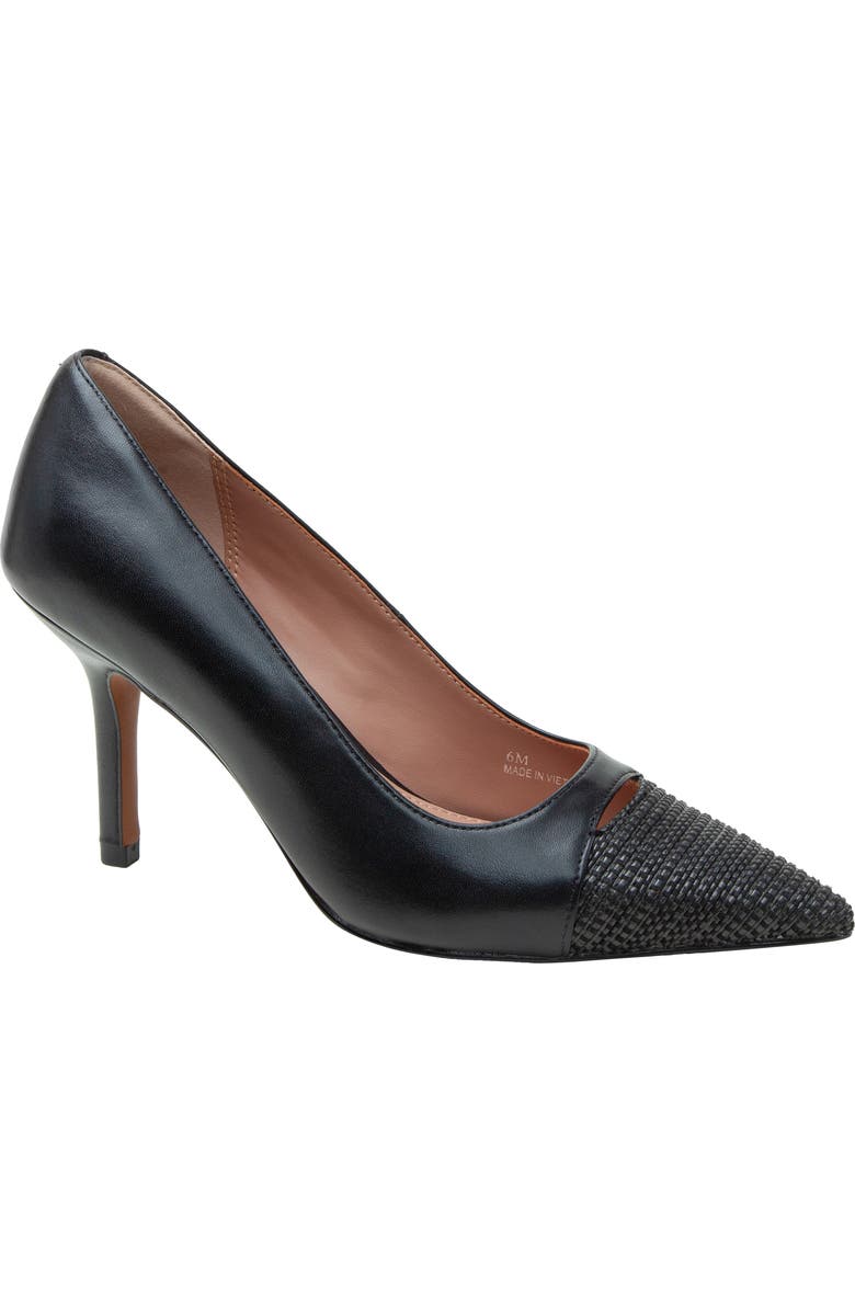 Linea Paolo Prue Pointed Cap Toe Pump, Main, color, Black