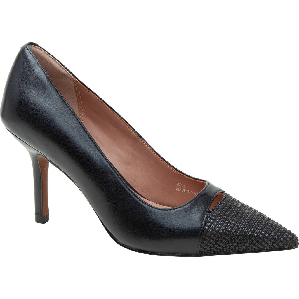 Linea Paolo Prue Pointed Cap Toe Pump In Black