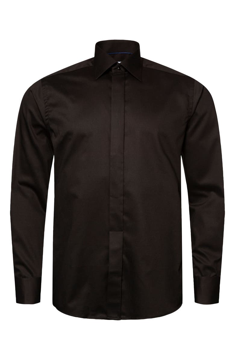 Eton Slim Fit Solid Textured Cotton Tuxedo Shirt, Alternate, color,