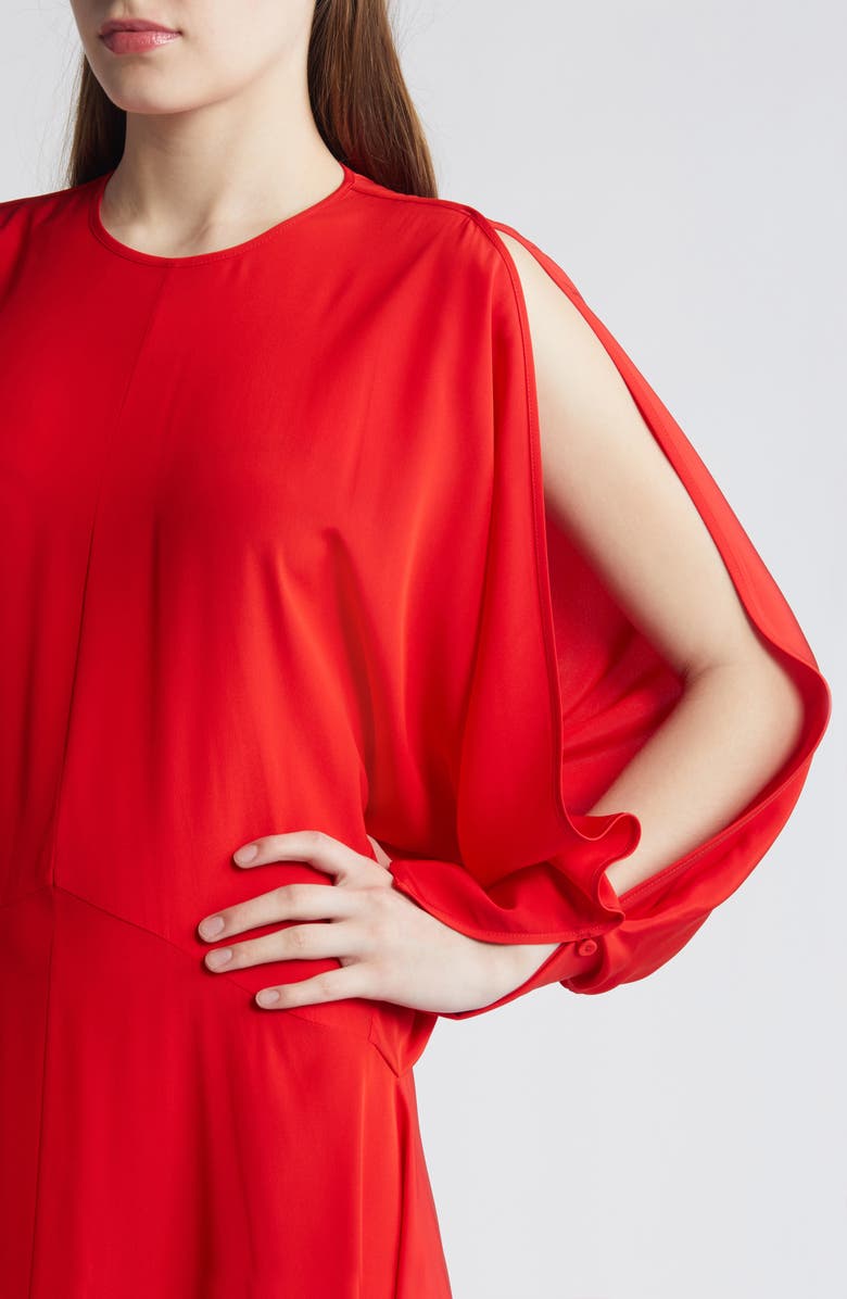 COS Long Sleeve Handkerchief Hem Midi Dress, Alternate, color, 