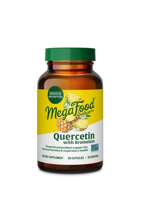 Quercetin with Bromelain Supplement, Respiratory & Seasonal Immune Support, Vegan, 60 Capsules
