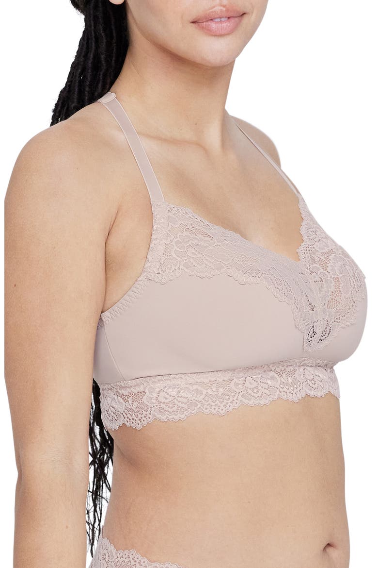 Goddess Busty Racerback Lace Bralette, Alternate, color, CASHMERE