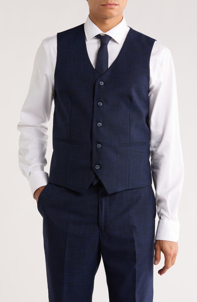 ZEGARIE Tattersall Mélange 3-Piece Suit, Alternate, color, Navy