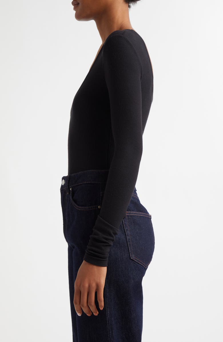 ATM Anthony Thomas Melillo V-Neck Rib Bodysuit, Alternate, color, 