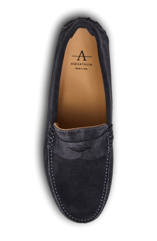 Aquatalia Enzo Water Resistant Driving Loafer In Blue