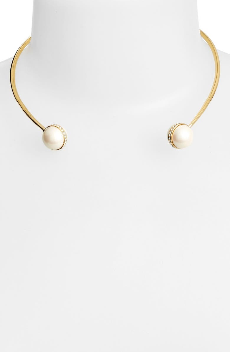 Kate Spade New York 'purely pearl' open collar necklace, Alternate, color, 