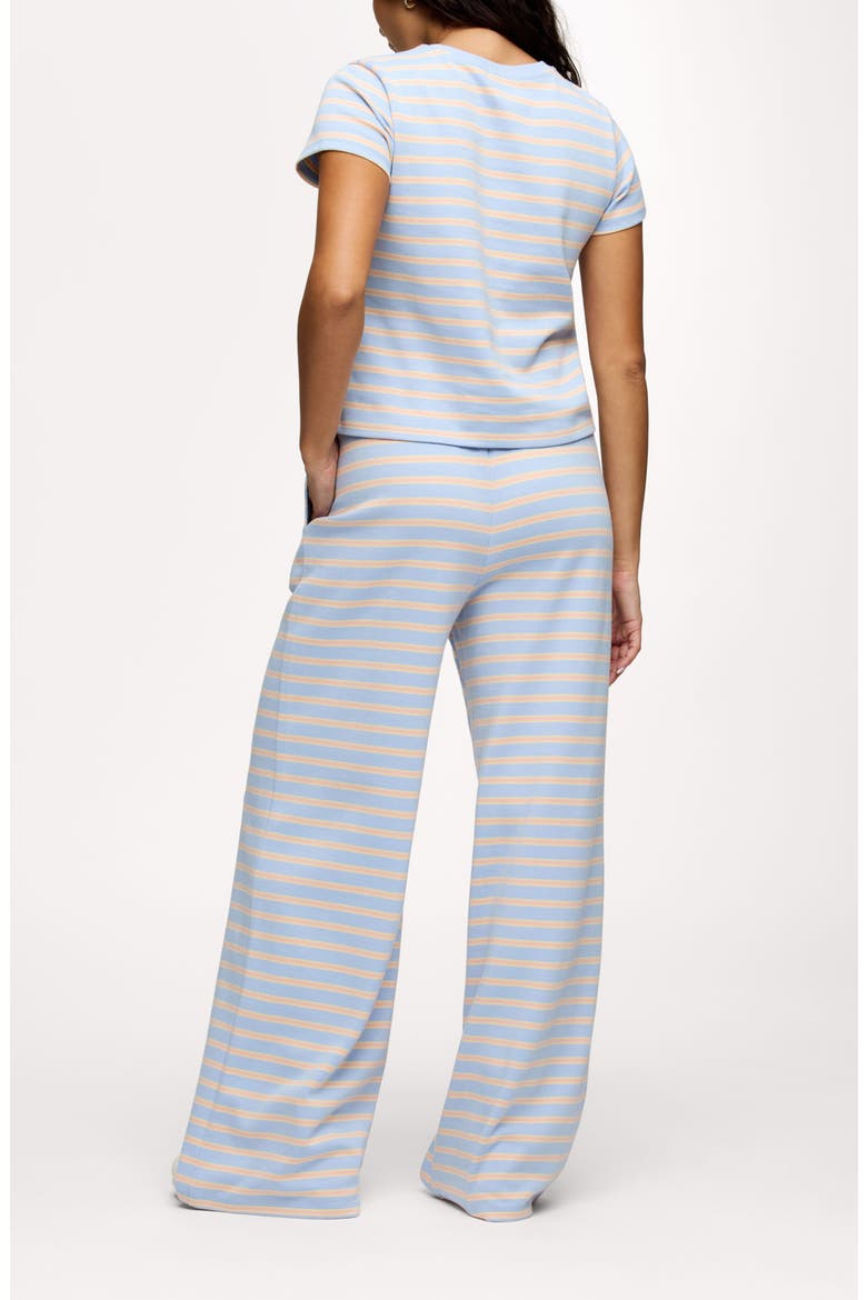 Golden Hour Stripe Stretch Cotton Top & Pants Set, Alternate, color, SKY STRIPE