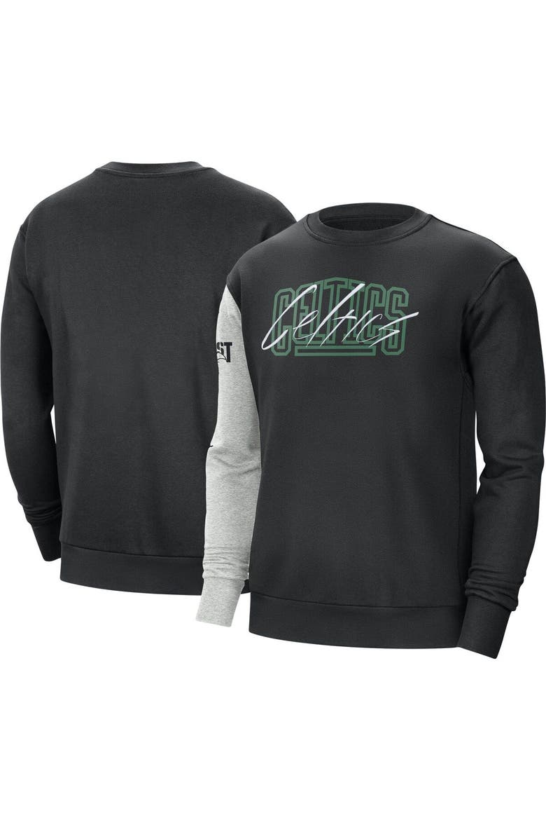 Men's Nike Black/Heather Gray Boston Celtics Courtside Versus Force & Flight Pullover Sweatshirt, Main, color, Black