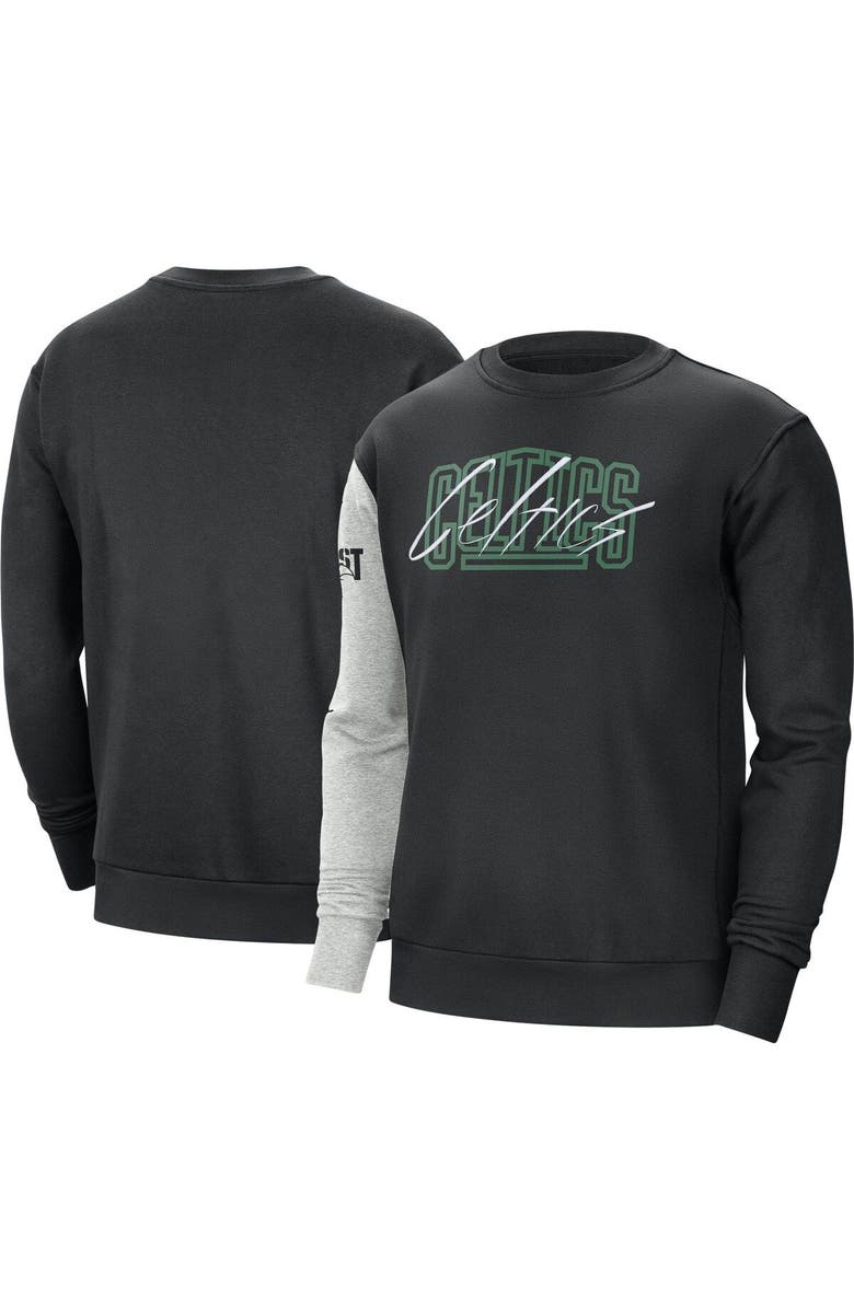 Nike Men's Nike Black/Heather Gray Boston Celtics Courtside Versus Force & Flight Pullover Sweatshirt, Main, color, Black