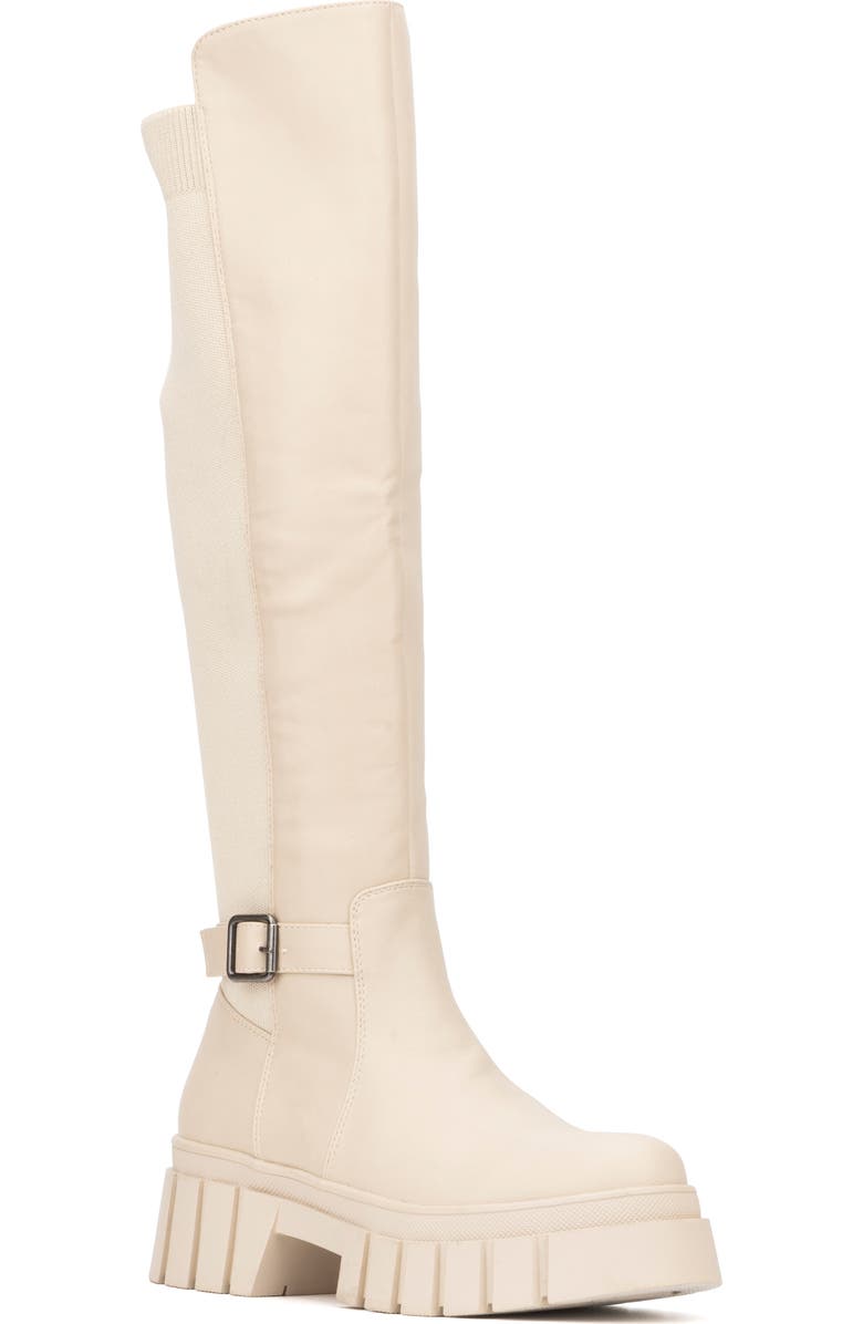 NEW YORK AND COMPANY Sara Lug Sole Boot, Main, color, Bone