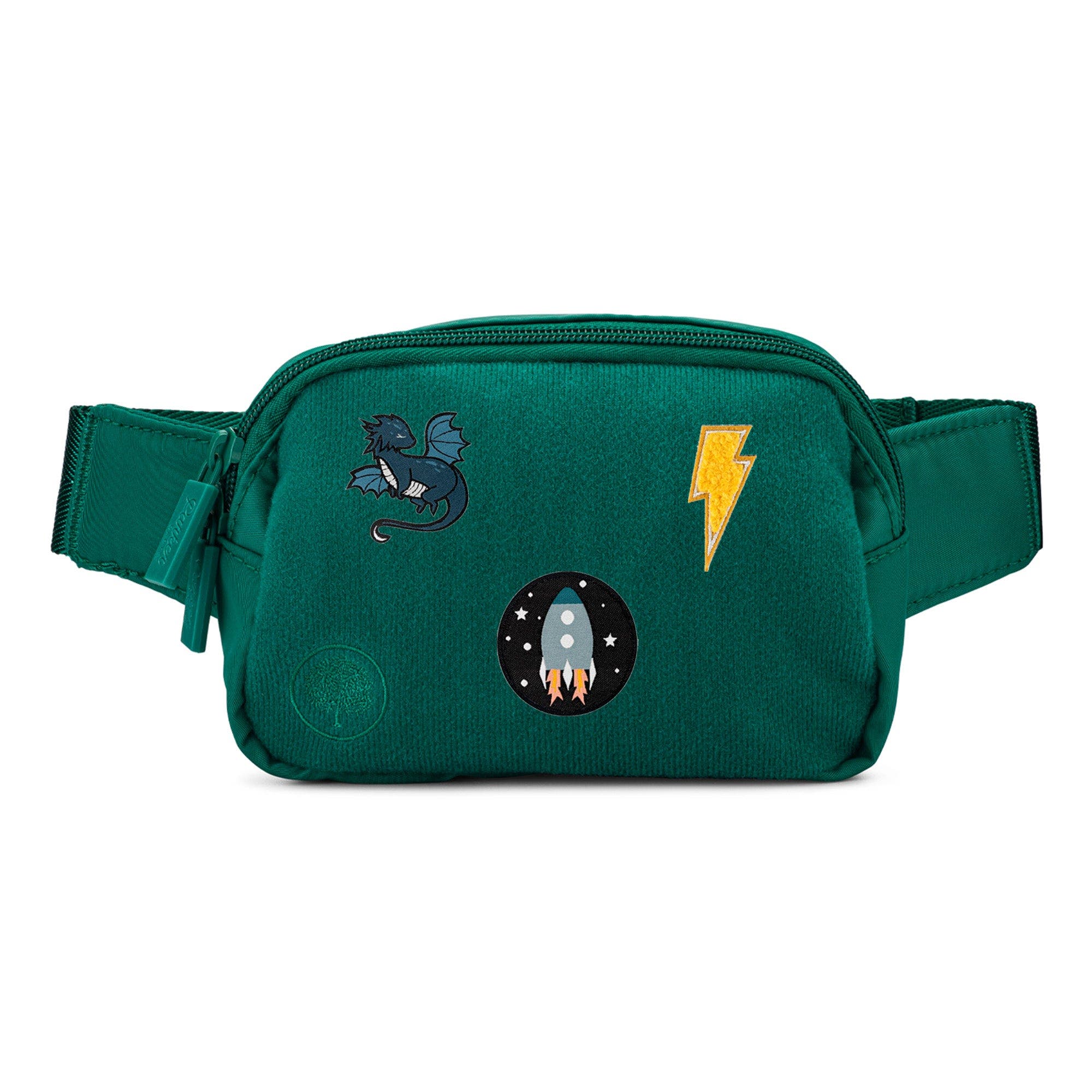 Parker Kids Co. Customizable Belt Bag + Patches - Out of This World Set, Main, color, Peacock