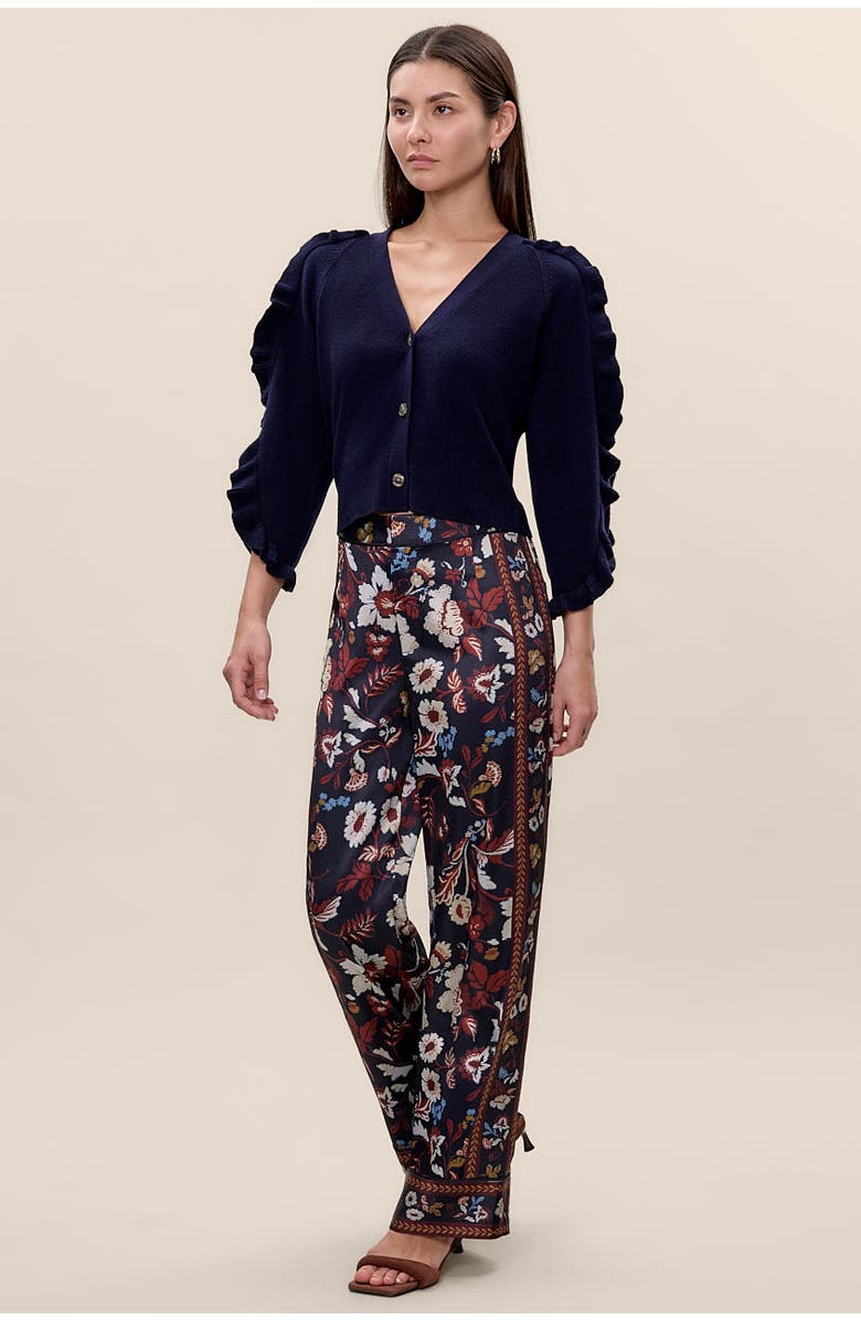 Rebecca Taylor Kaia Knit Cardigan, Alternate, color, Navy