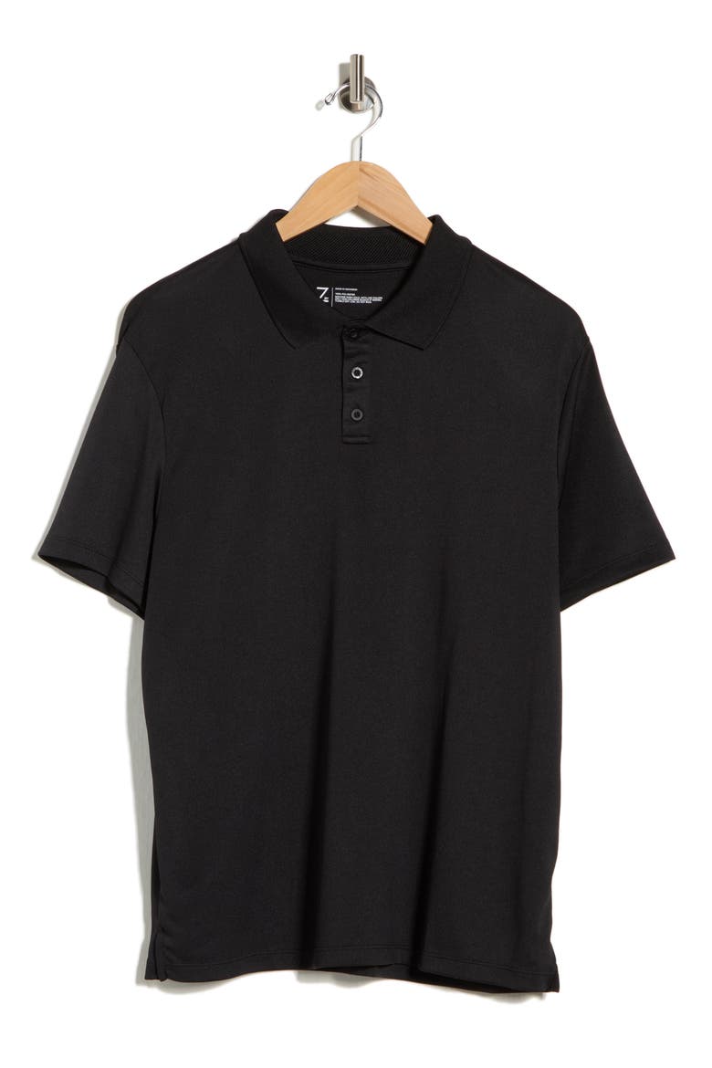 Textured Knit Golf Polo, Alternate, color, BLACK