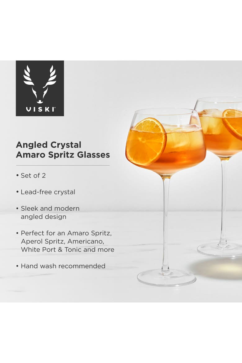 Raye Crystal Angled Amaro Spritz Glasses Set of 2, Alternate, color, Clear