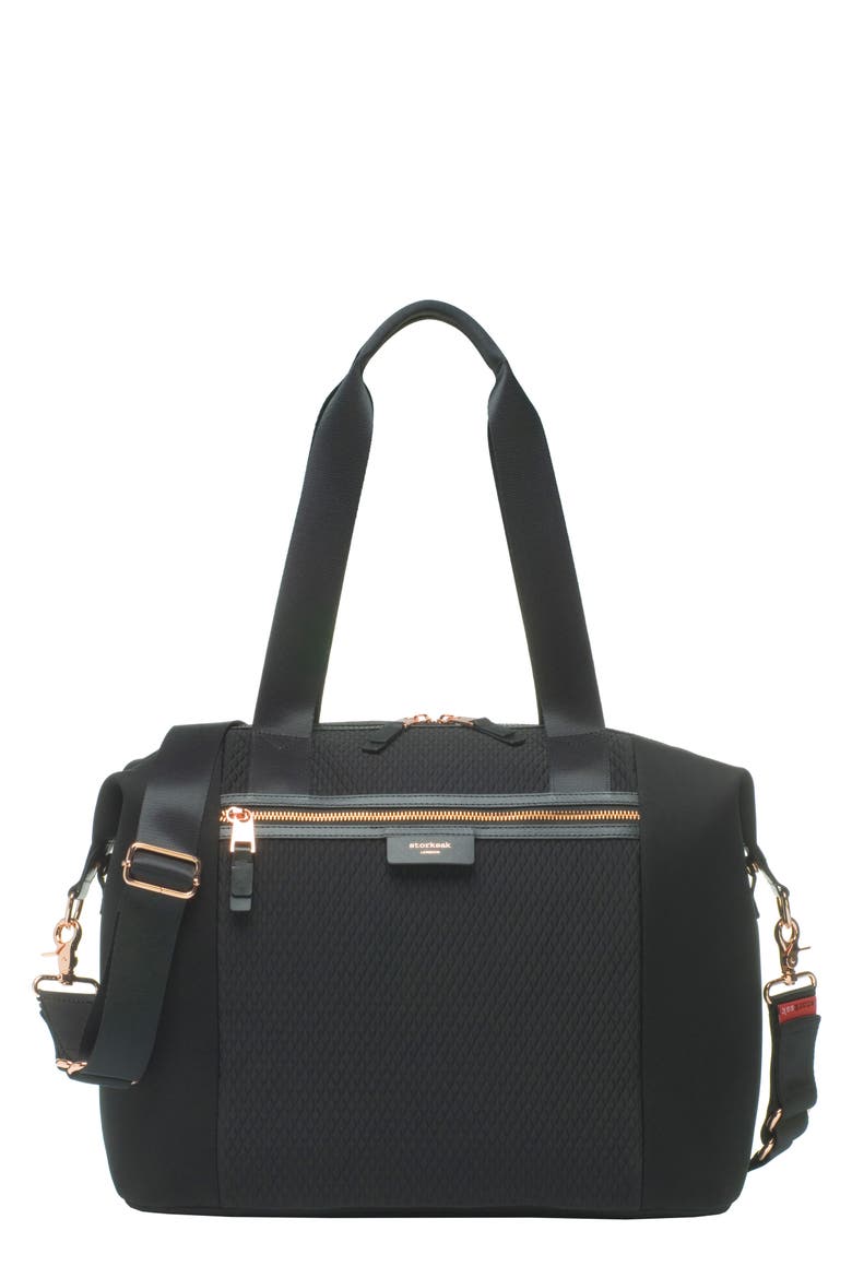 Stevie Lux Diaper Bag, Main, color, SCUBA BLACK