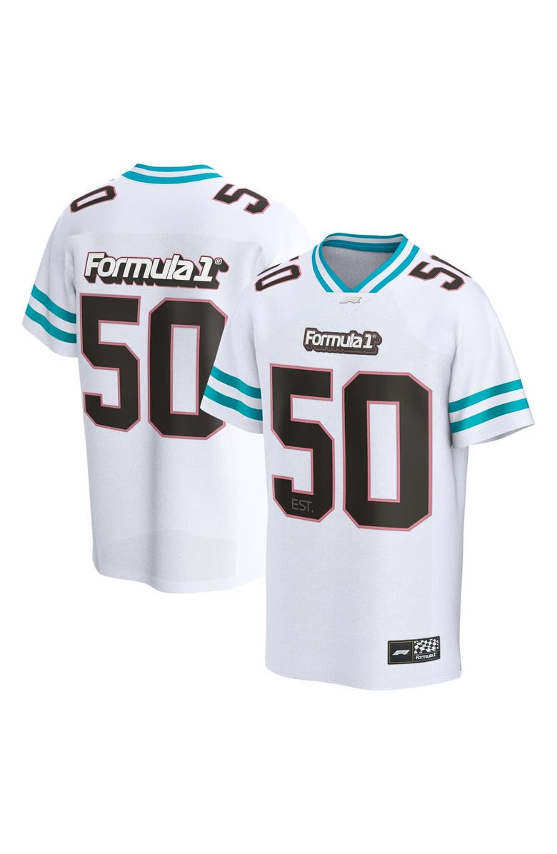 FANATICS Men's Fanatics Branded White Formula 1 Miami Grand Prix Football Jersey, Main, color, 
