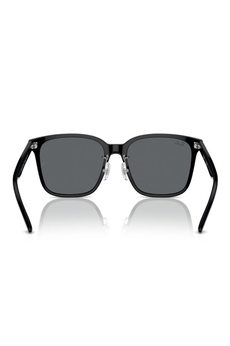 Slim Square 57mm Sunglasses, Alternate, color, DARK GREY