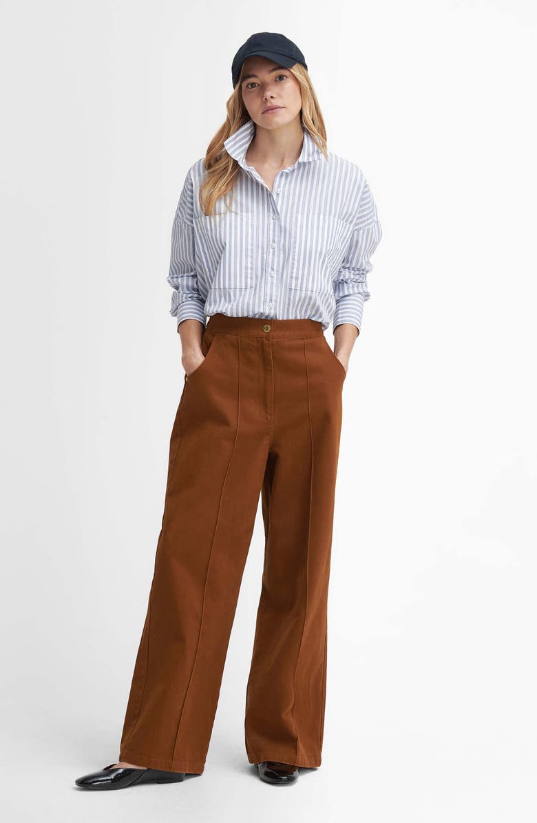 Barbour Allerston High Waist Utility Wide Leg Pants, Alternate, color, Old Gold